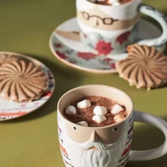 NWT Anthropologie Fotini Tikkou Santa Claus Christmas Mug - Picture 3 of 3